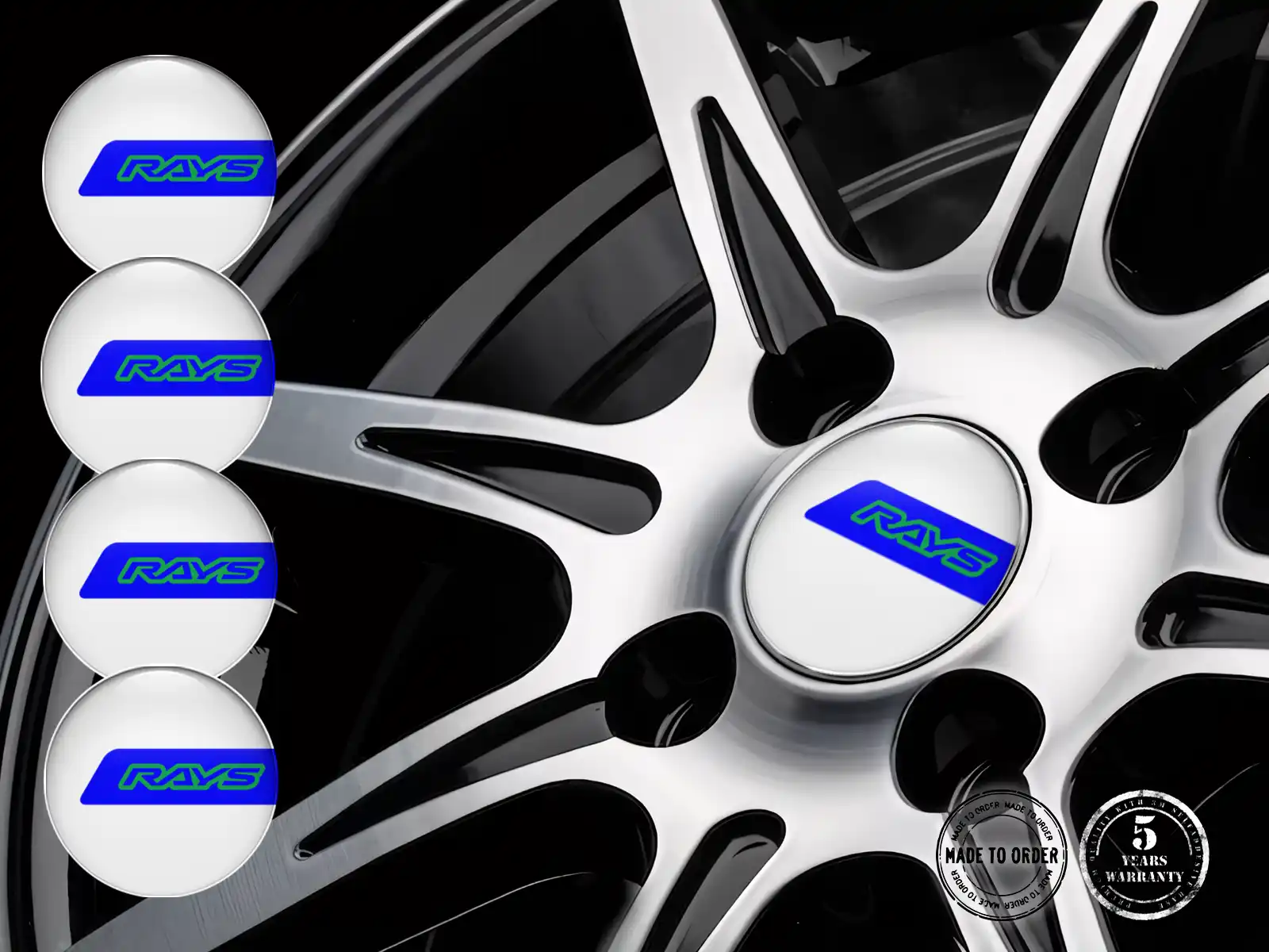Rays Felgenplaketten für Autos Gewölbtes Emblem-Logo